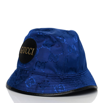 Gucci Econyl Nylon Monogram Off The Grid Will Bucket Hat Orient Blue Black 2 of 9