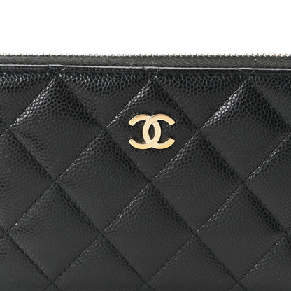 Chanel Caviar Quilted Medium Zip Around Wallet Black 9 of 12