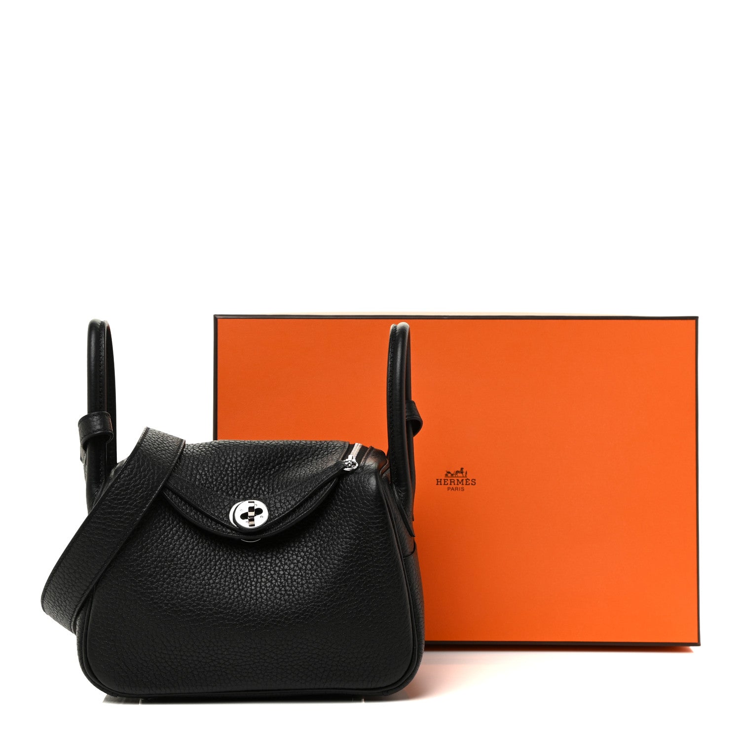 Hermes Taurillon Clemence Mini Lindy 20 Black 11 of 11