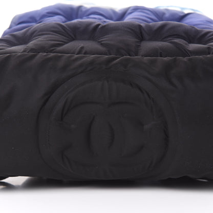 Chanel Nylon Embossed Small Doudoune Backpack Black Blue White 9 of 10