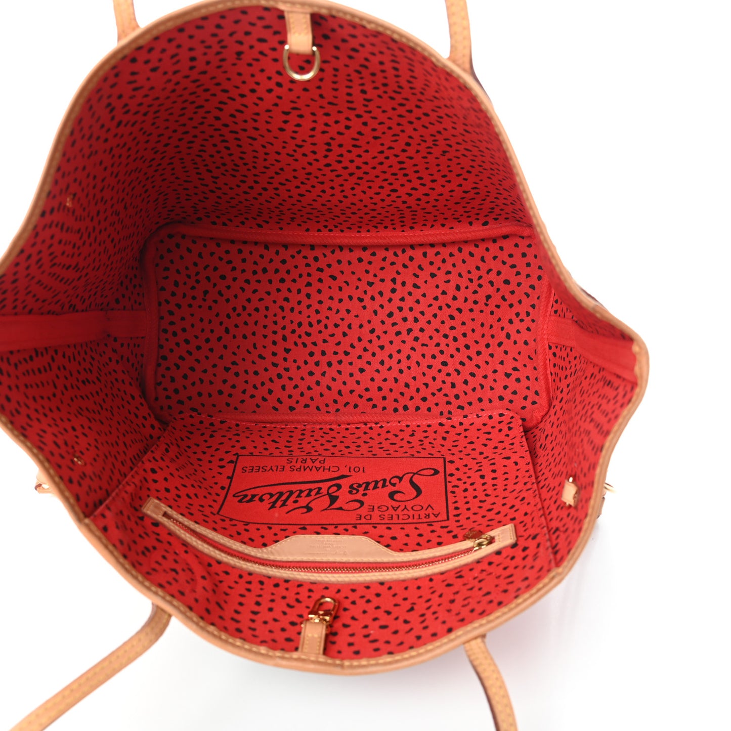 Monogram Kusama Waves Neverfull MM Red