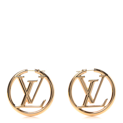 Louis Vuitton Metal Louise Hoop Earrings Gold 1 of 5