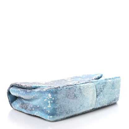 Chanel Sequin Large Waterfall Flap Light Blue 4 of 10