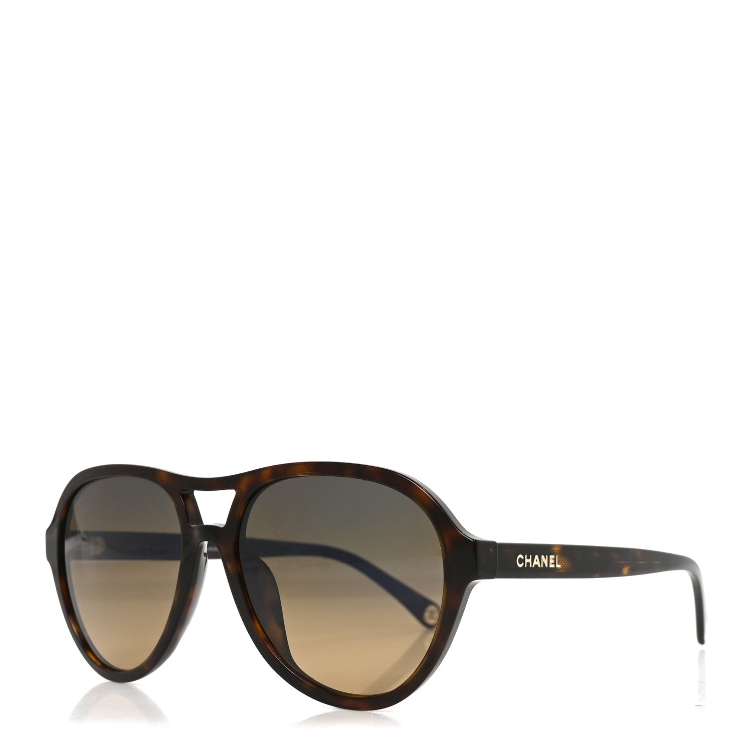 Chanel Acetate Pilot Sunglasses 5552-U Dark Havana 1 of 7