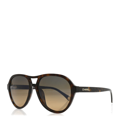 Chanel Acetate Pilot Sunglasses 5552-U Dark Havana 1 of 7