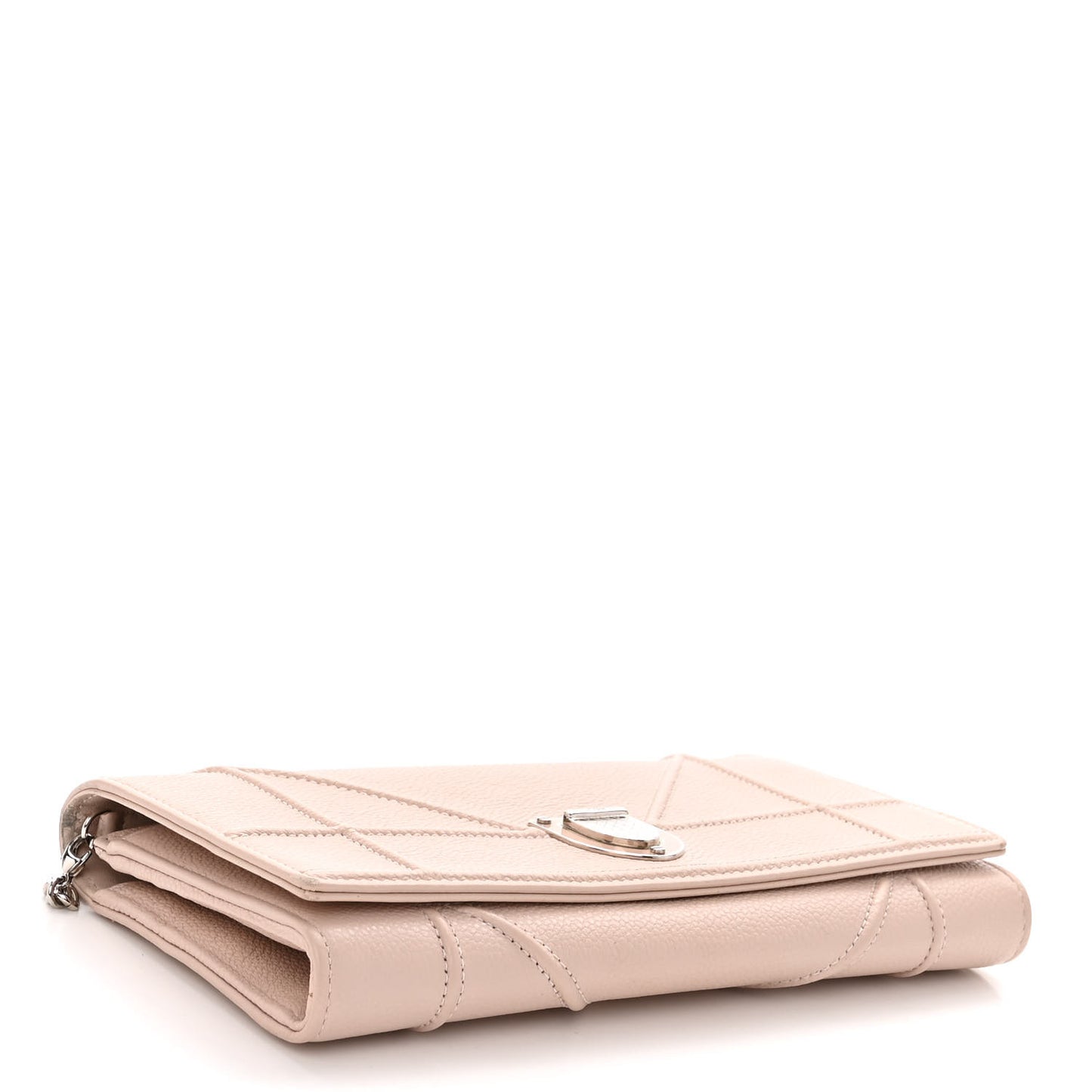 Grained Calfskin Diorama Croisiere Chain Wallet Rose Poudre