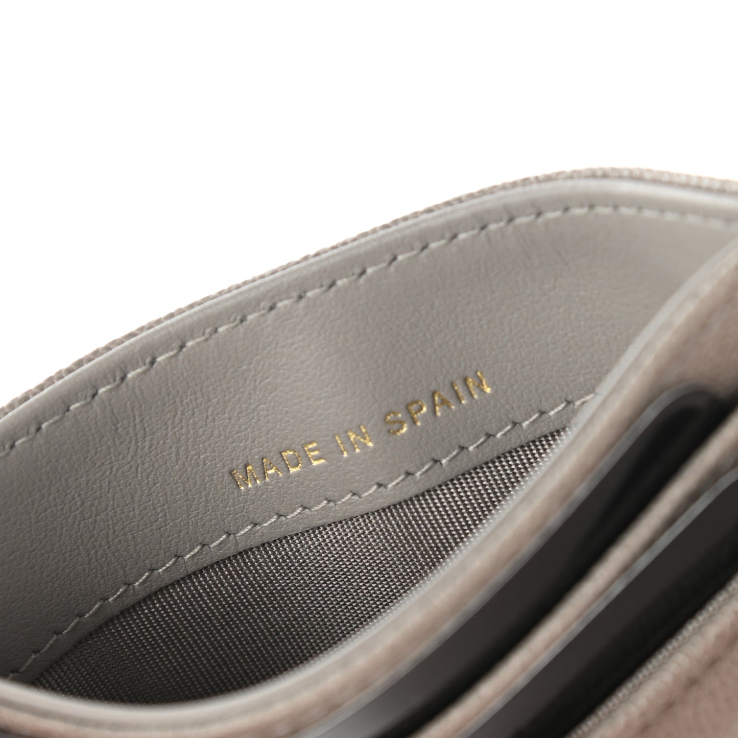 Caviar Quilted Boy Card Holder Grey