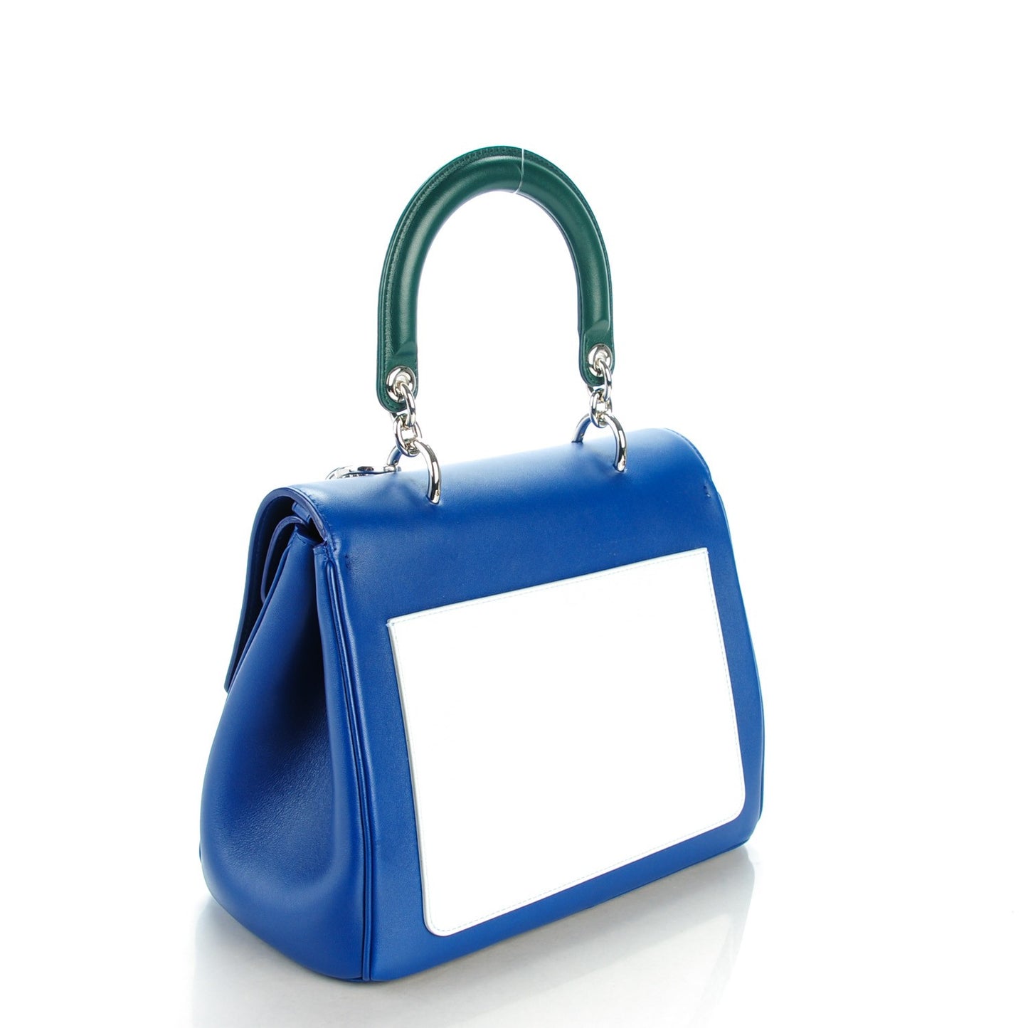 Smooth Calfskin Small Tri-Color Be Dior Flap Blue Celeste Deep Green