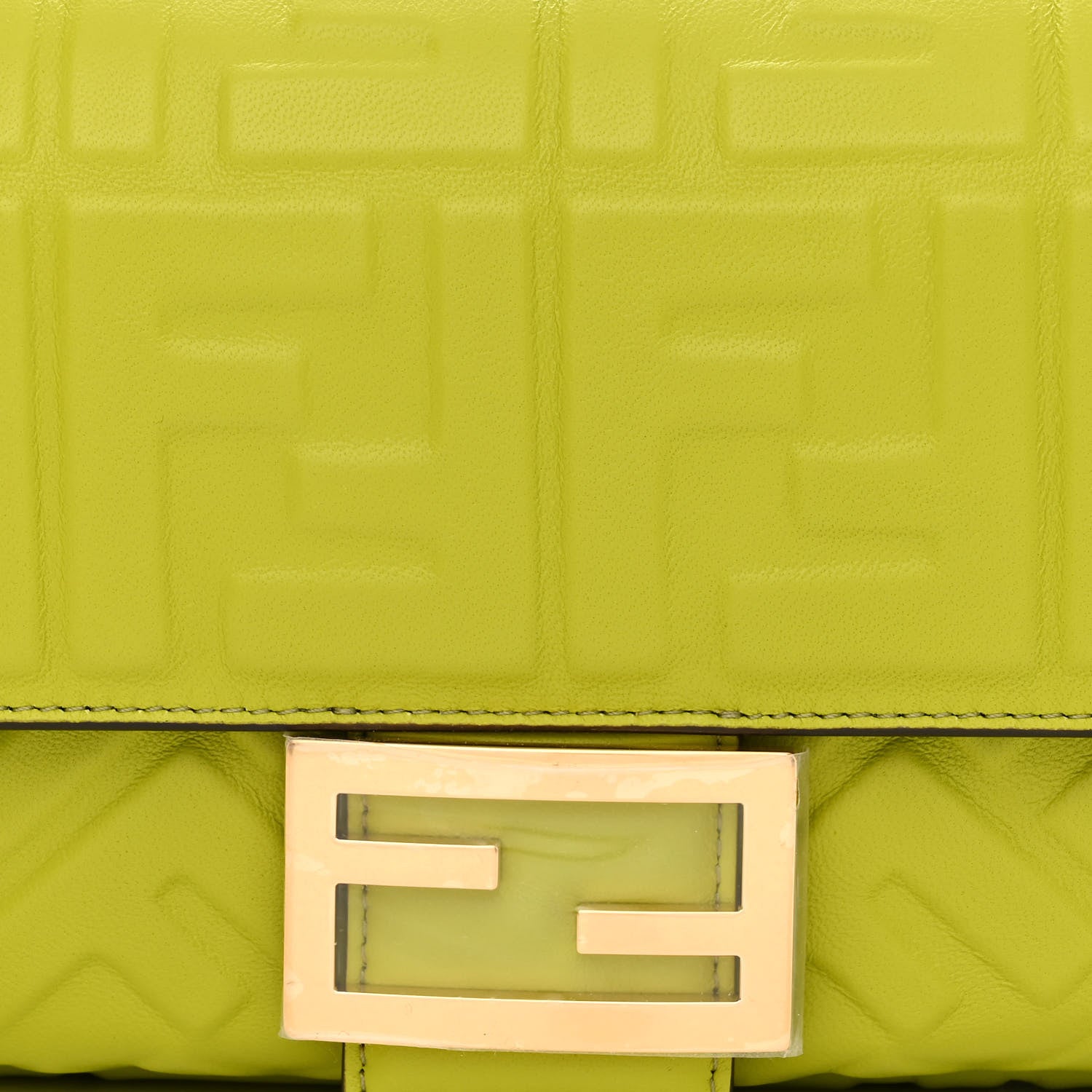 Fendi Nappa FF 1974 Embossed Baguette Wasabi 8 of 10