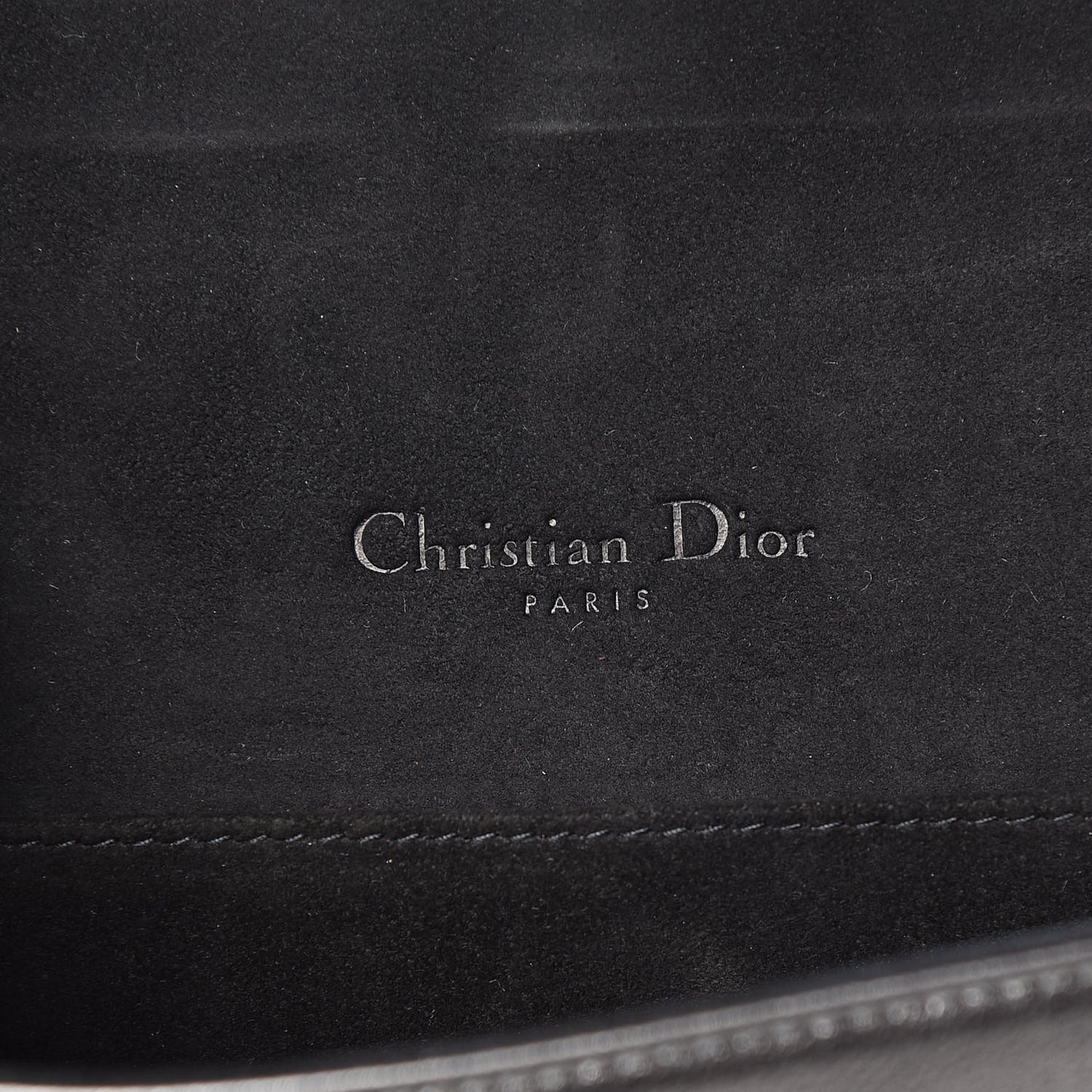 Metallic Calfskin Cannage Lady Dior Convertible Clutch Gunmetal