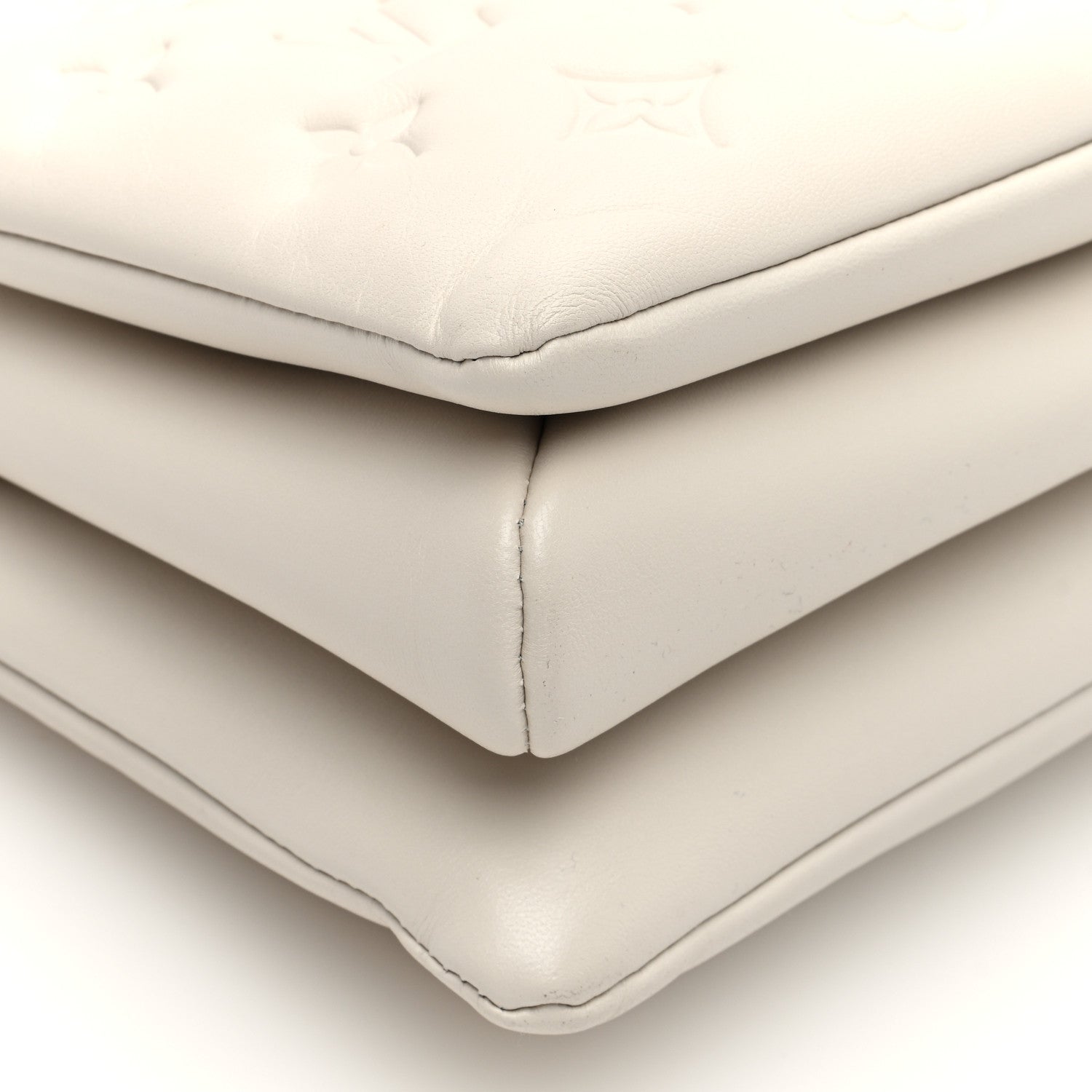 Louis Vuitton Lambskin Embossed Monogram Coussin PM Beige Cream 10 of 11