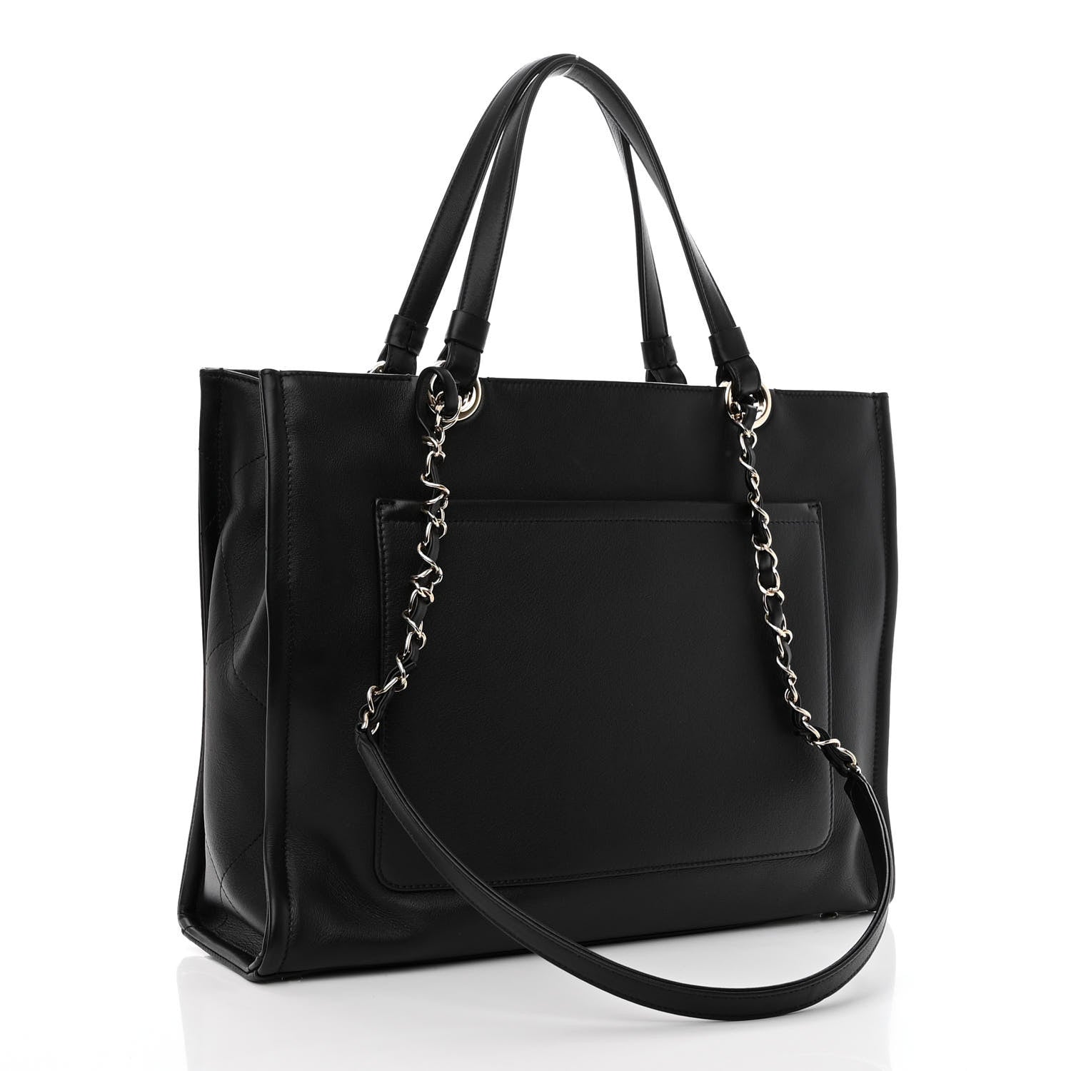 Chanel Calfskin CC Zipped Shopping Tote Black 3 of 10