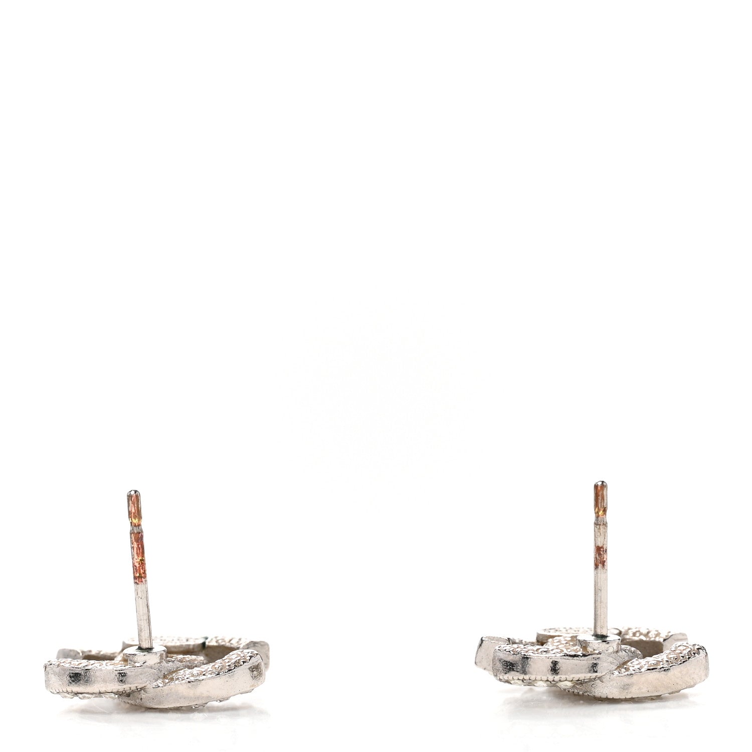 Chanel Crystal CC Earrings Silver 3 of 4