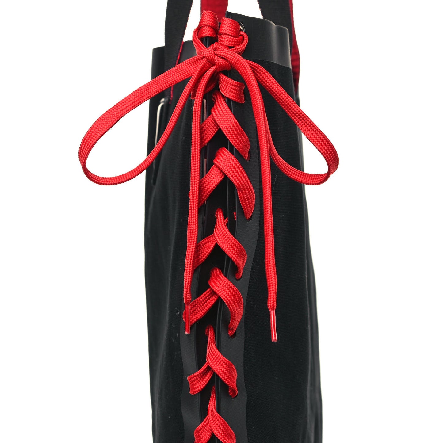 Braided Canvas Cabalace Shopper Tote Black