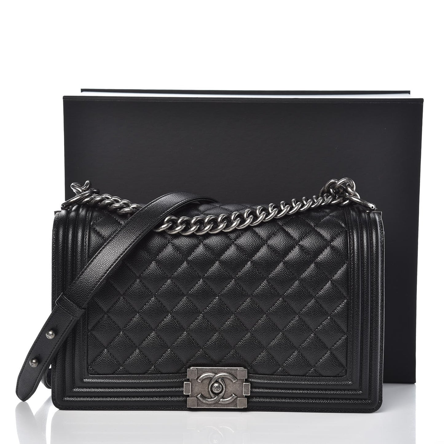 Caviar Quilted New Medium Boy Flap Black