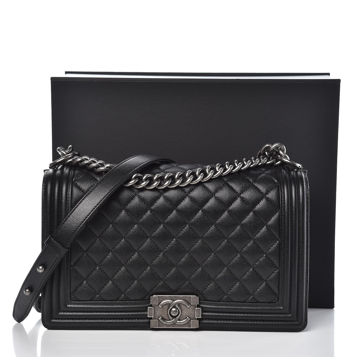 Chanel Caviar Quilted New Medium Boy Flap Black 8 of 8
