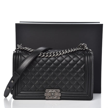 Chanel Caviar Quilted New Medium Boy Flap Black 8 of 8