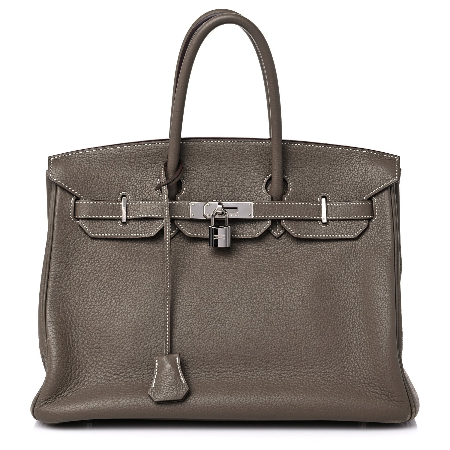 Hermes Taurillon Clemence Birkin 35 Etoupe 1 of 18