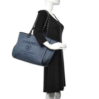Chanel Canvas Sequin Large Deauville Tote Navy 2 of 11