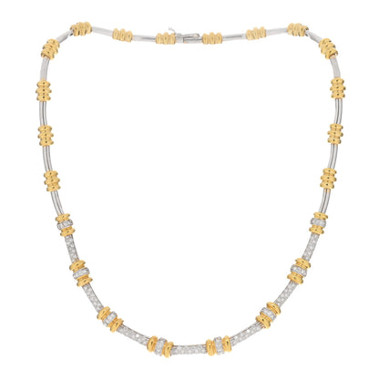 Roberto Coin 18K Yellow White Gold Diamond Collar Necklace 2 of 3