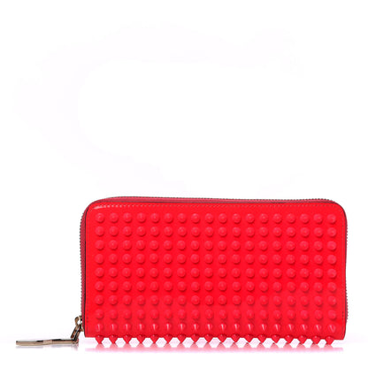 Christian Louboutin Patent Panettone Spiked Zip Around Wallet Rose Paris 1 of 10