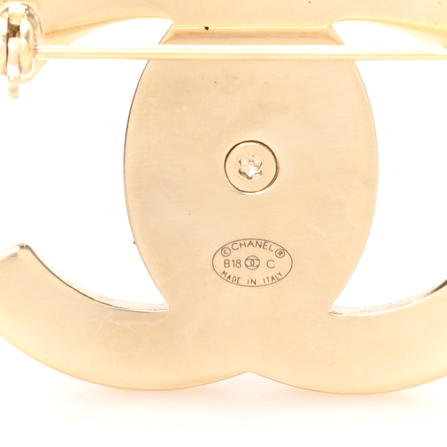 Chanel Metal CC Turn Lock Brooch Gold 3 of 4