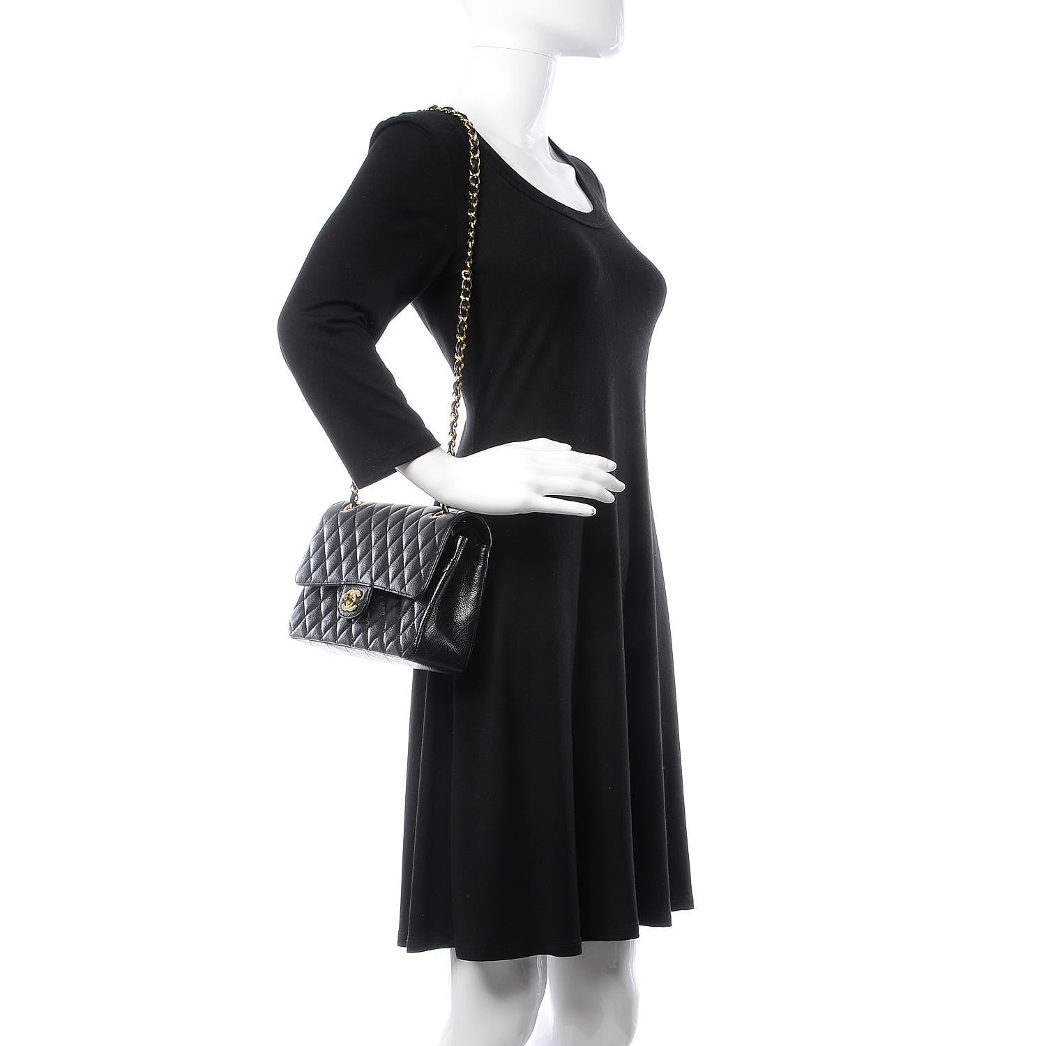Chanel Caviar Quilted Medium Double Flap Black 3 of 11