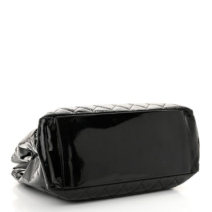 Chanel Patent Quilted Grand Shopping Tote GST Black 4 of 14
