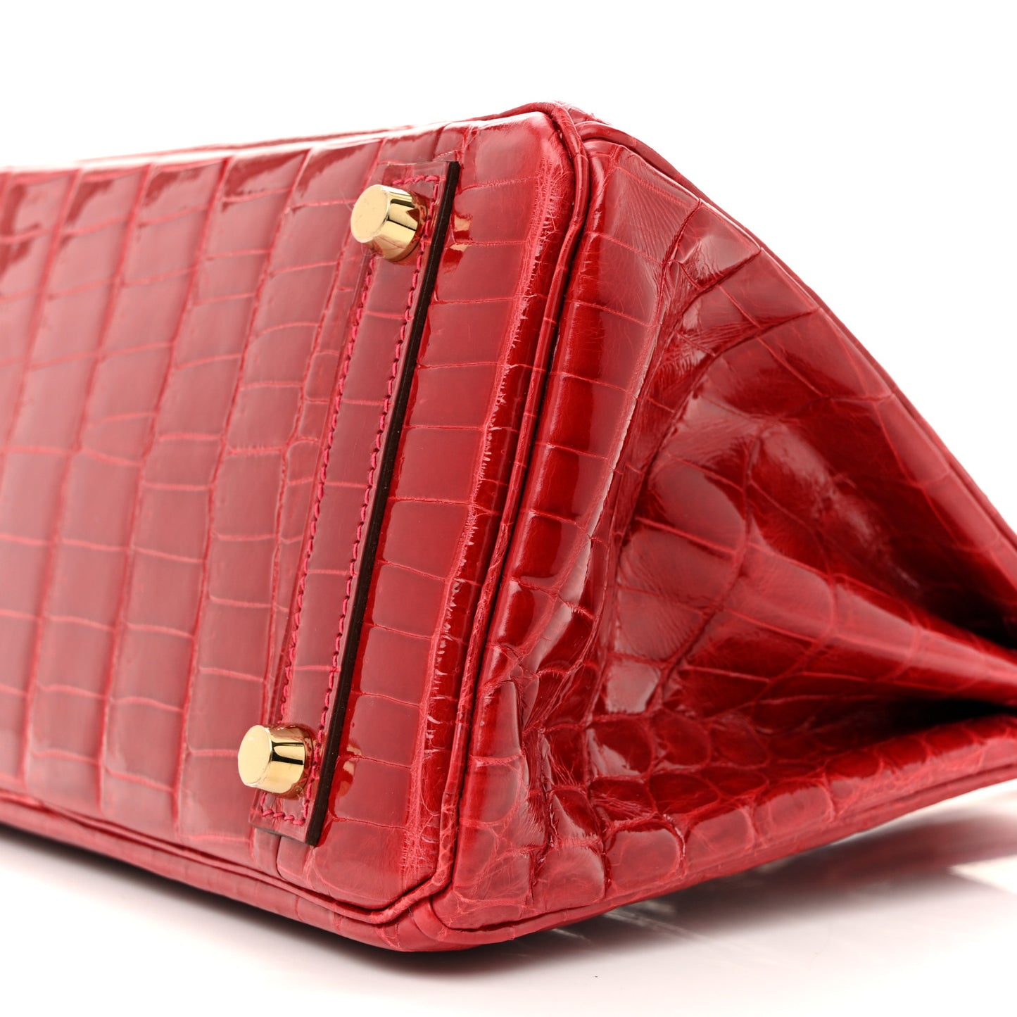 Shiny Niloticus Crocodile Birkin 25 Rouge Casaque