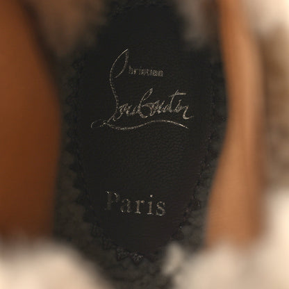 Christian Louboutin Calfskin Shearling CL Chelsea Booty 38.5 Terra Lin Beige 8 of 8