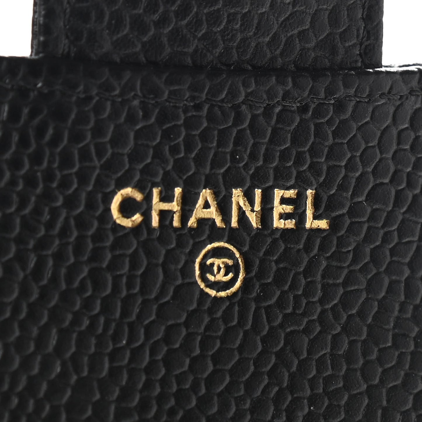 Caviar Quilted Compact Flap Wallet Black