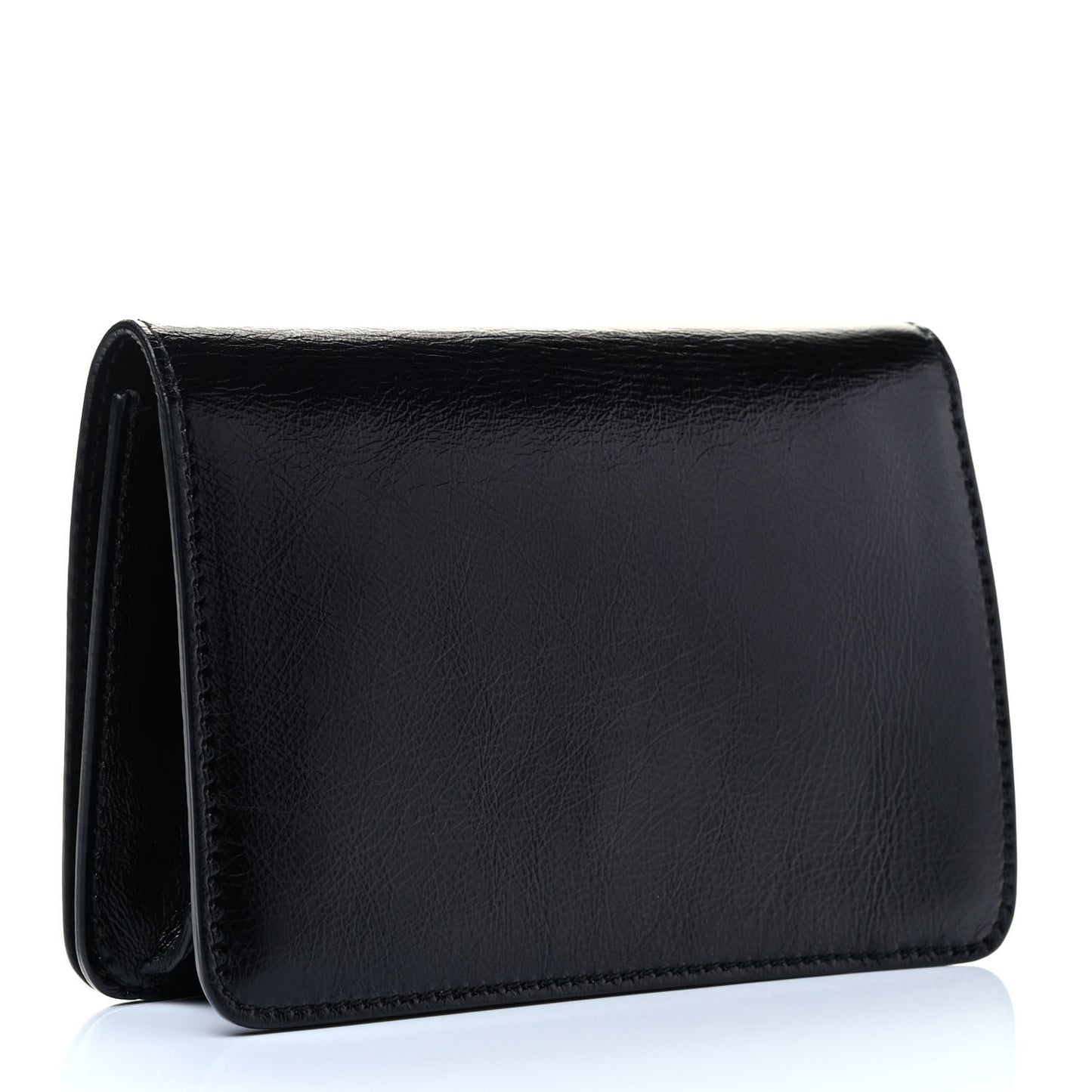 Crinkled Patent Lambskin Dio(r)evolution Flap Clutch Black