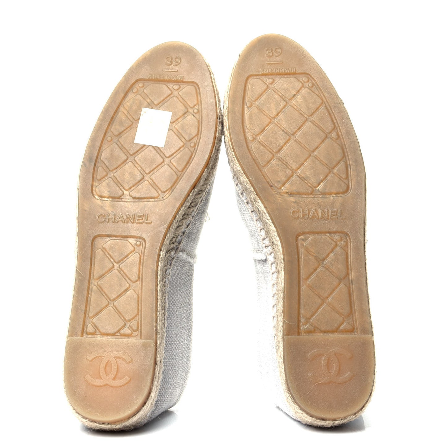 Linen CC Espadrilles 39 White Black