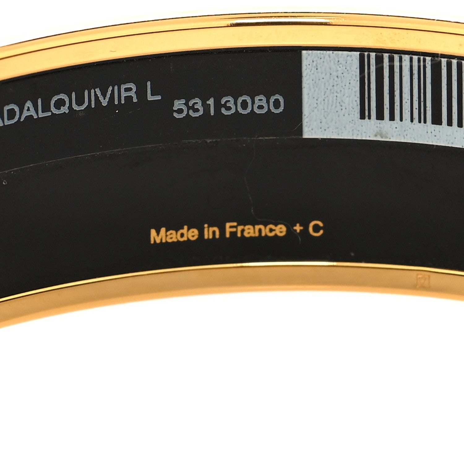 Hermes Enamel Printed Wide Balcons du Guadalquivir Bracelet L Gold 5 of 5