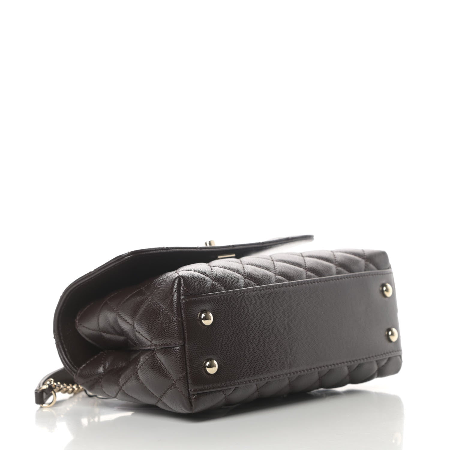 Chanel Caviar Quilted Mini Coco Handle Flap Dark Brown 4 of 11