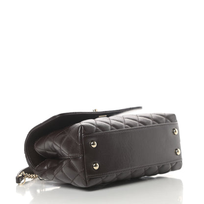 Chanel Caviar Quilted Mini Coco Handle Flap Dark Brown 4 of 11