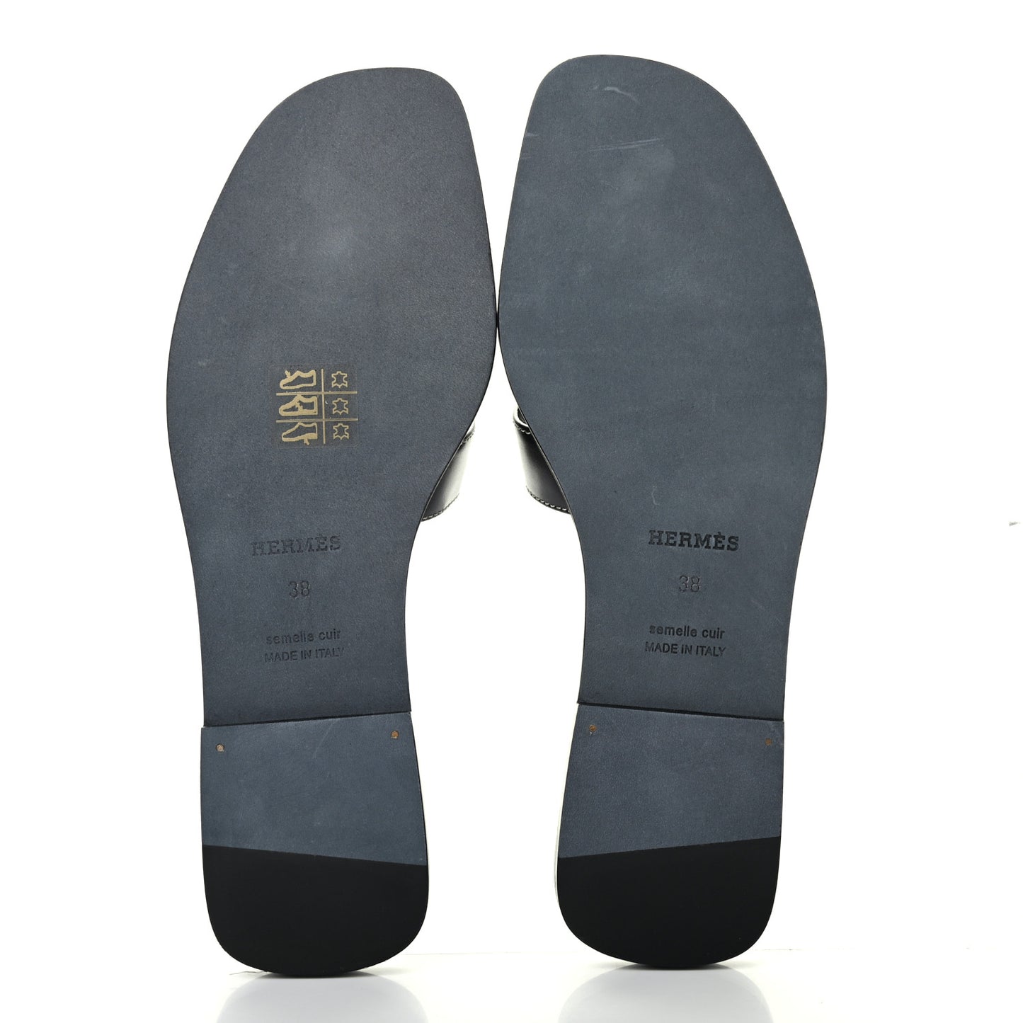 Box Calfskin Oran Sandals 38 Black