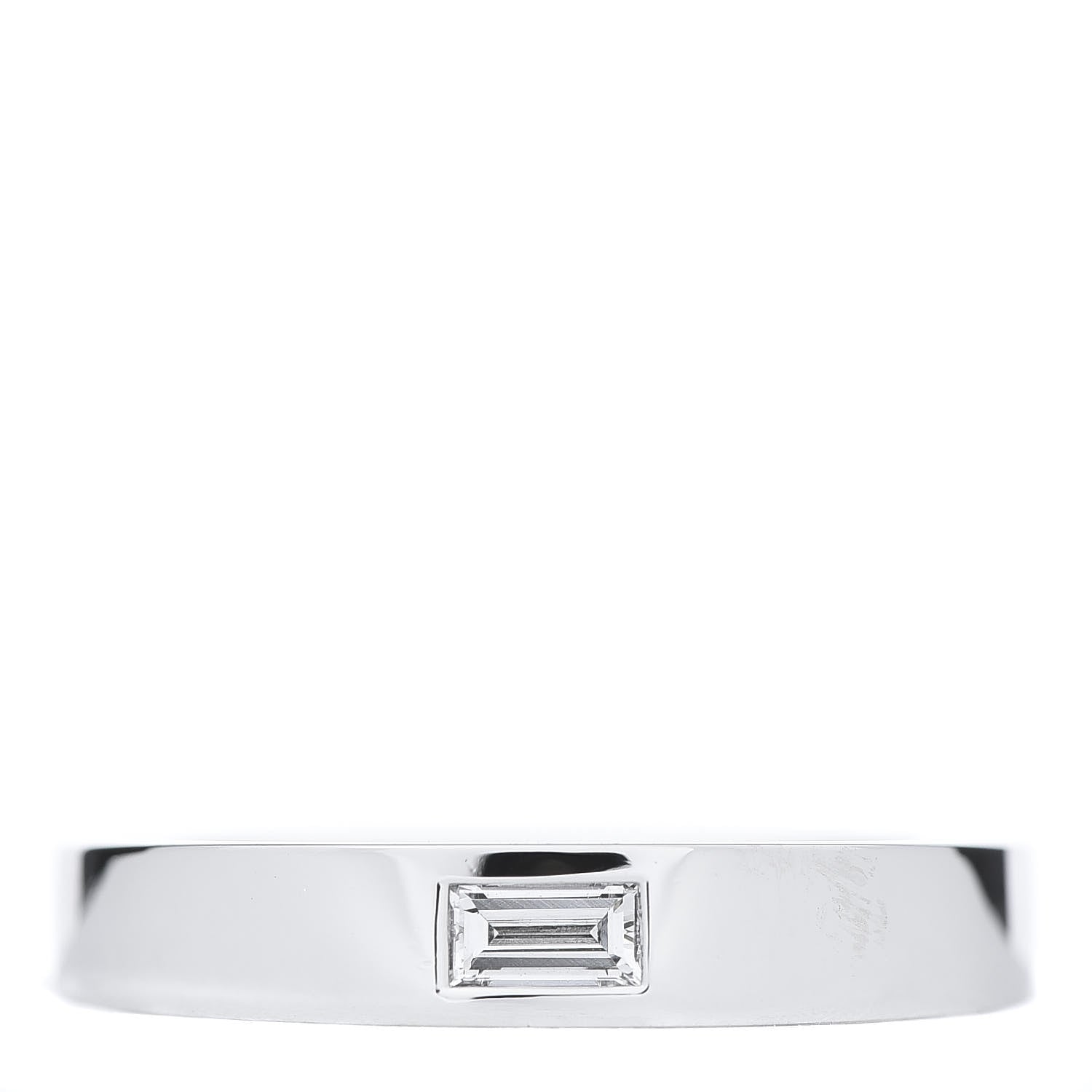 Harry Winston Platinum Diamond Single Baguette Wedding Band Ring 55 7.25 1 of 9