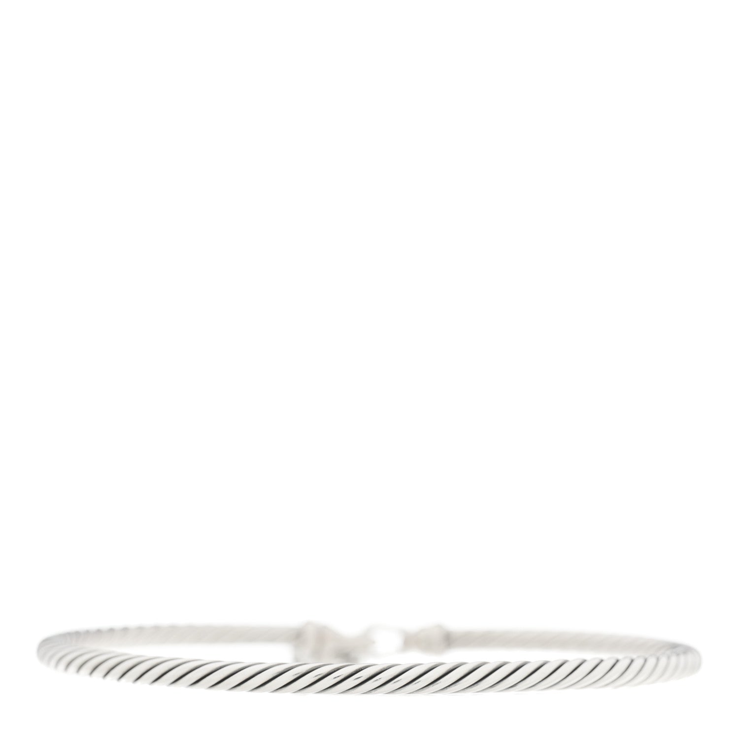 David Yurman Sterling Silver Diamond 3mm Cable Collectibles Heart Lock Bracelet 2 of 3