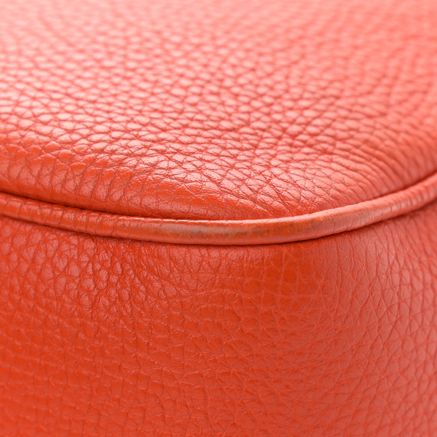 Pebbled Calfskin Small Soho Disco Bag Sun Orange