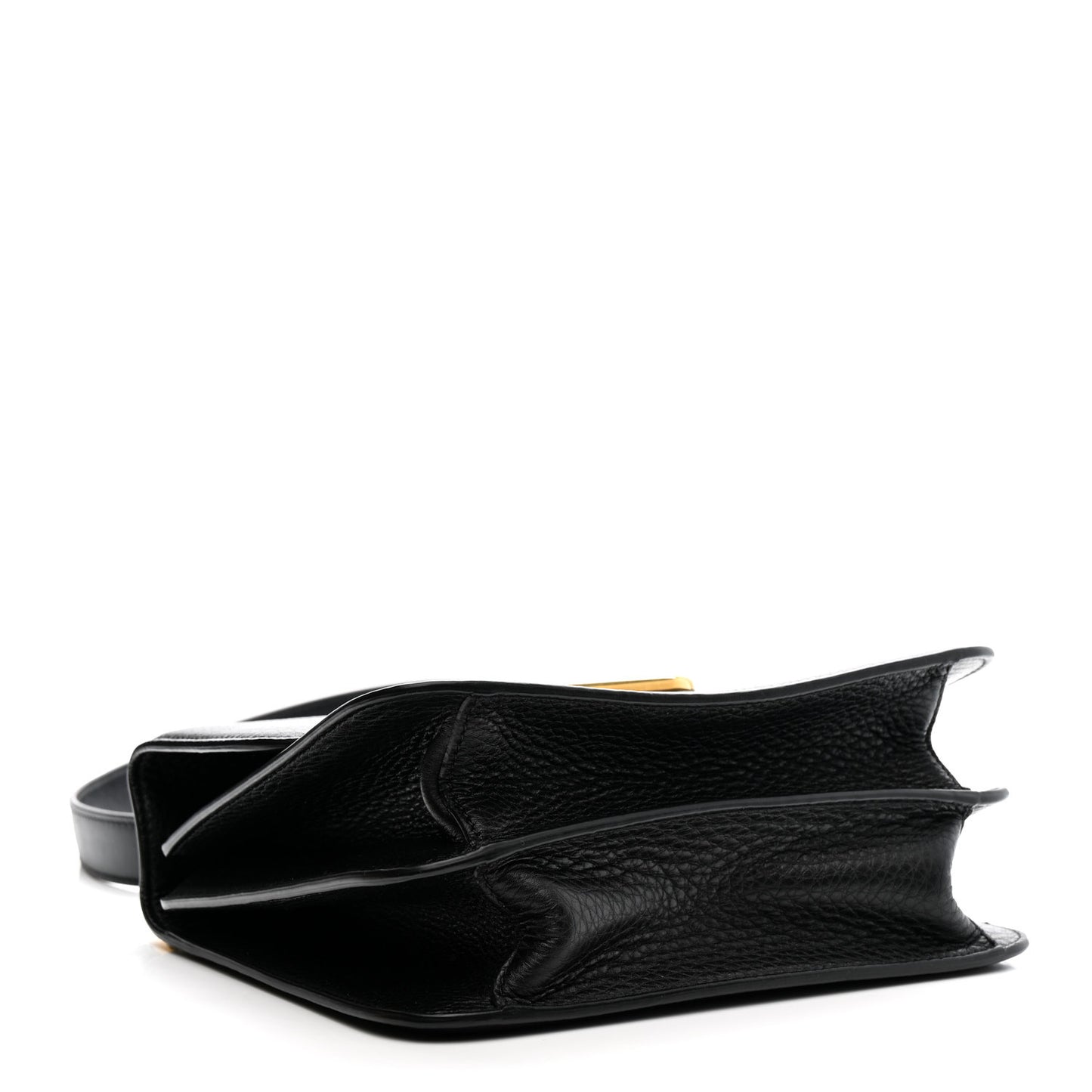 Grained Calfskin Large VSling Shoulder Bag Black