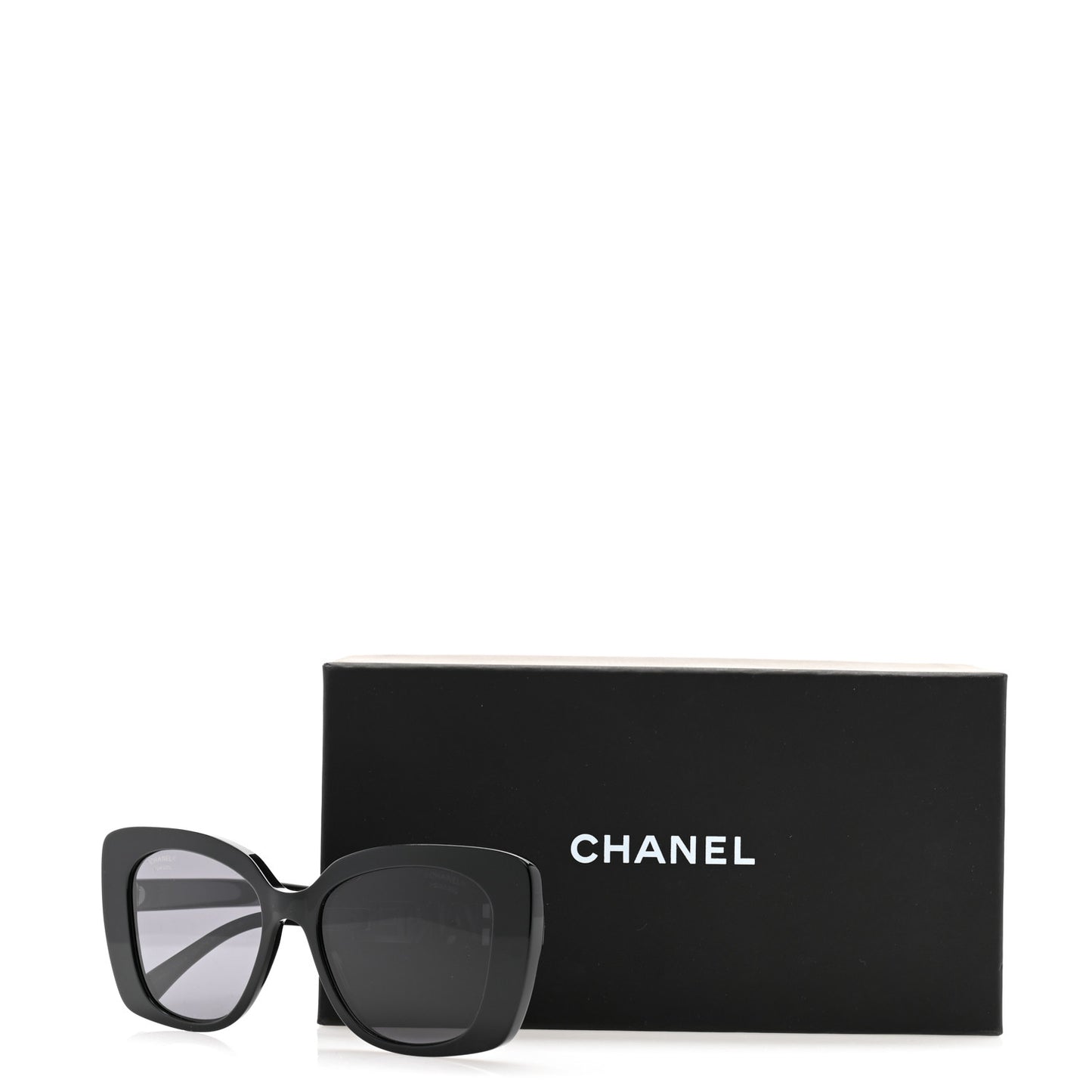 Acetate Strass Polarized Square Sunglasses 5422-B Black