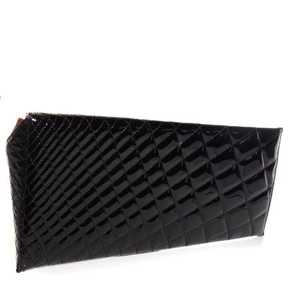 Chanel Patent Calfskin Geometric Quilted Large Kaleidoscope Clutch Black 3 of 7