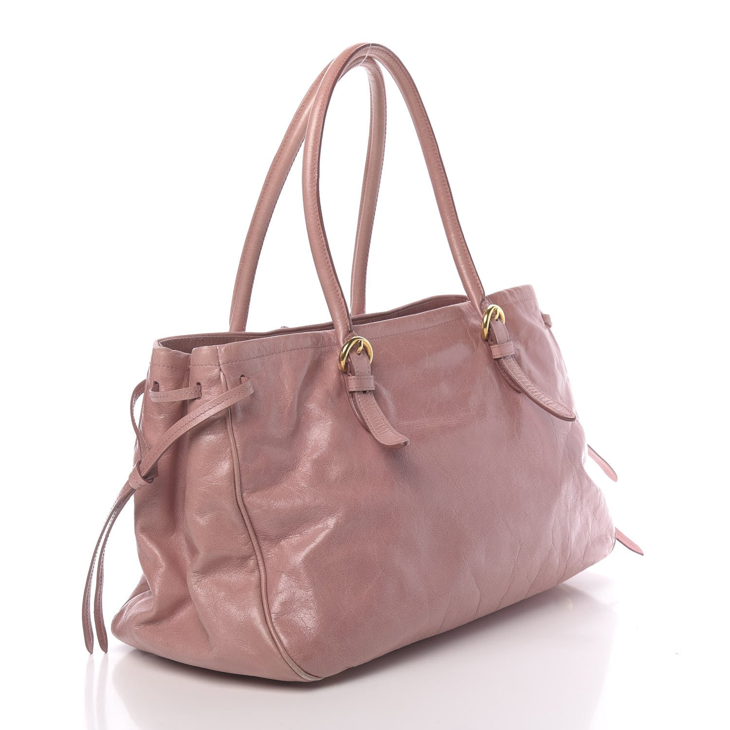 Miu Miu Vitello Shine Bow Tote Mughetto 3 of 12