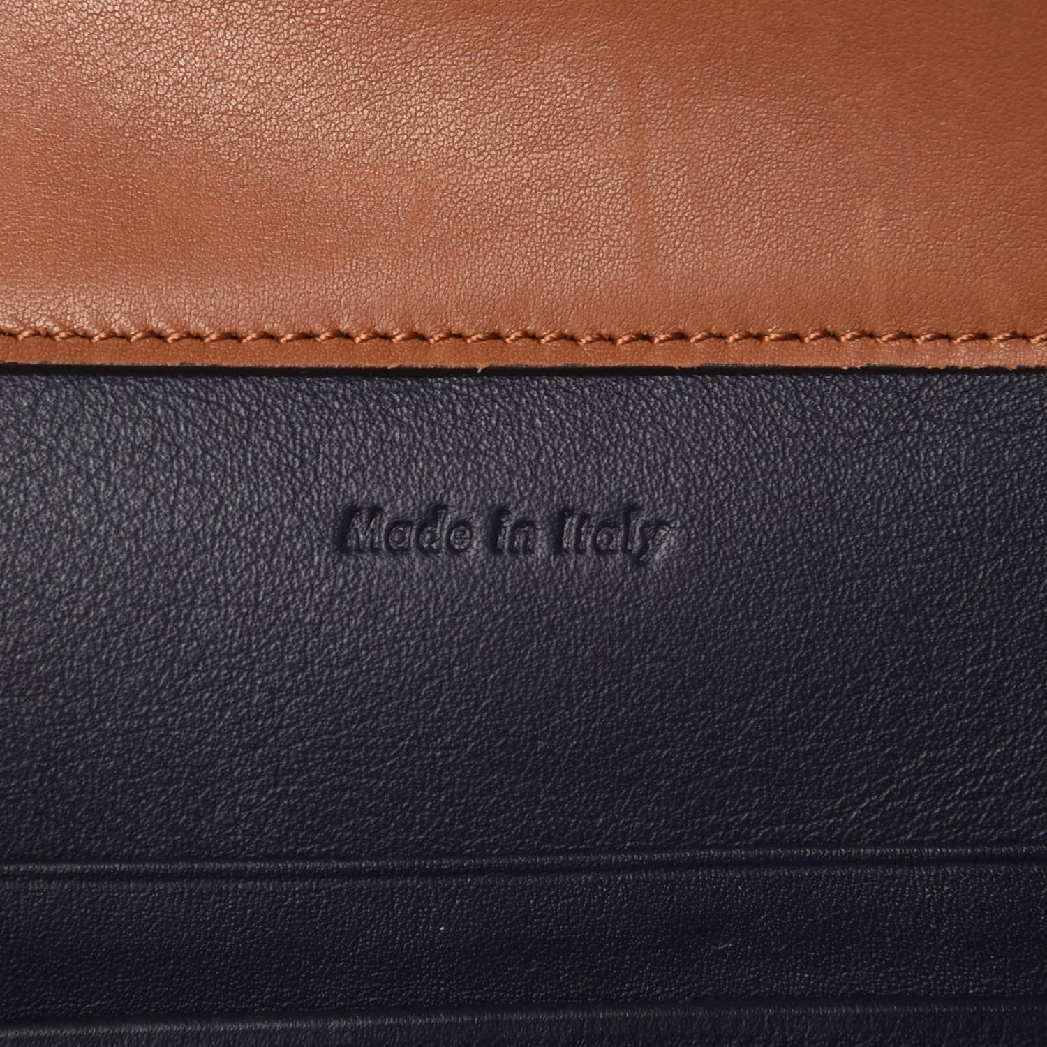 Celine Sleek Calfskin Box On Strap Bag Camel Navy 7 of 8