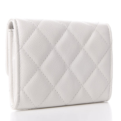 Chanel Caviar Quilted My Everything Flap Card Holder Wallet White Black 3 of 8