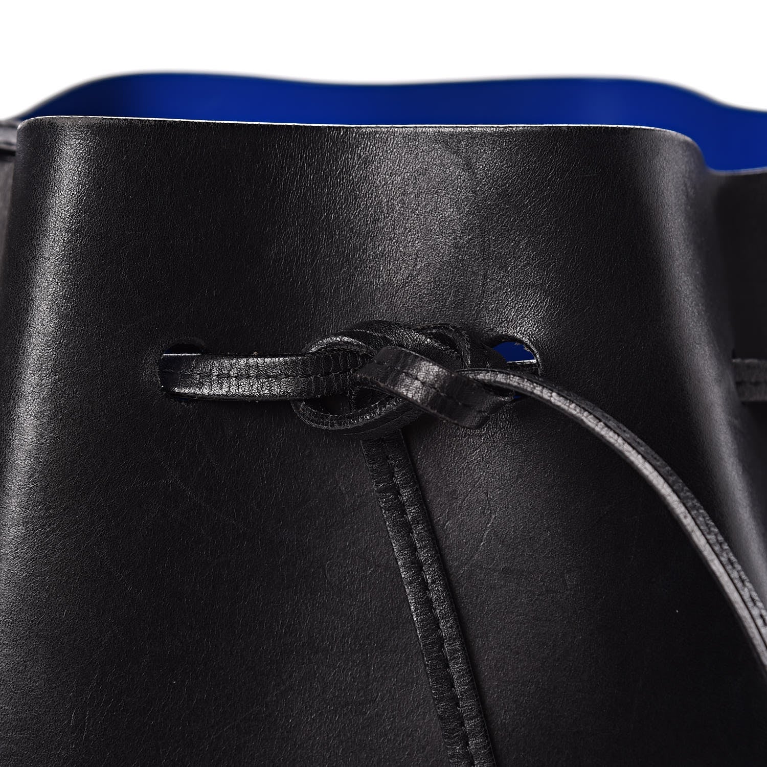 Mansur Gavriel Vegetable Tanned Calfskin Bucket Bag Black Royal 17 of 17