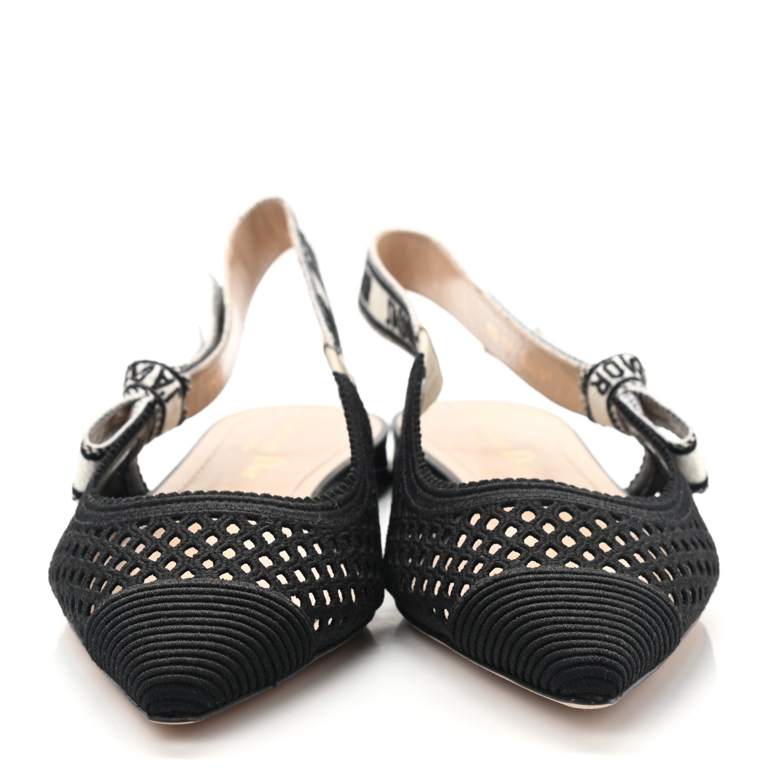 Christian Dior Resille Ribbon J'Adior Slingback Ballet Flats 37 Black 2 of 9