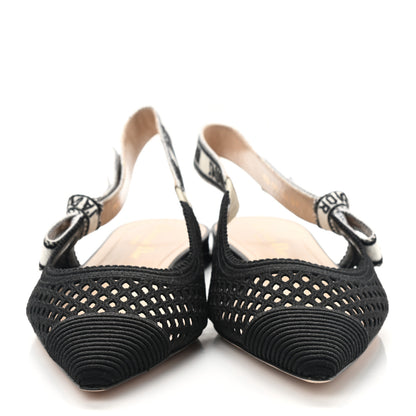 Christian Dior Resille Ribbon J'Adior Slingback Ballet Flats 37 Black 2 of 9