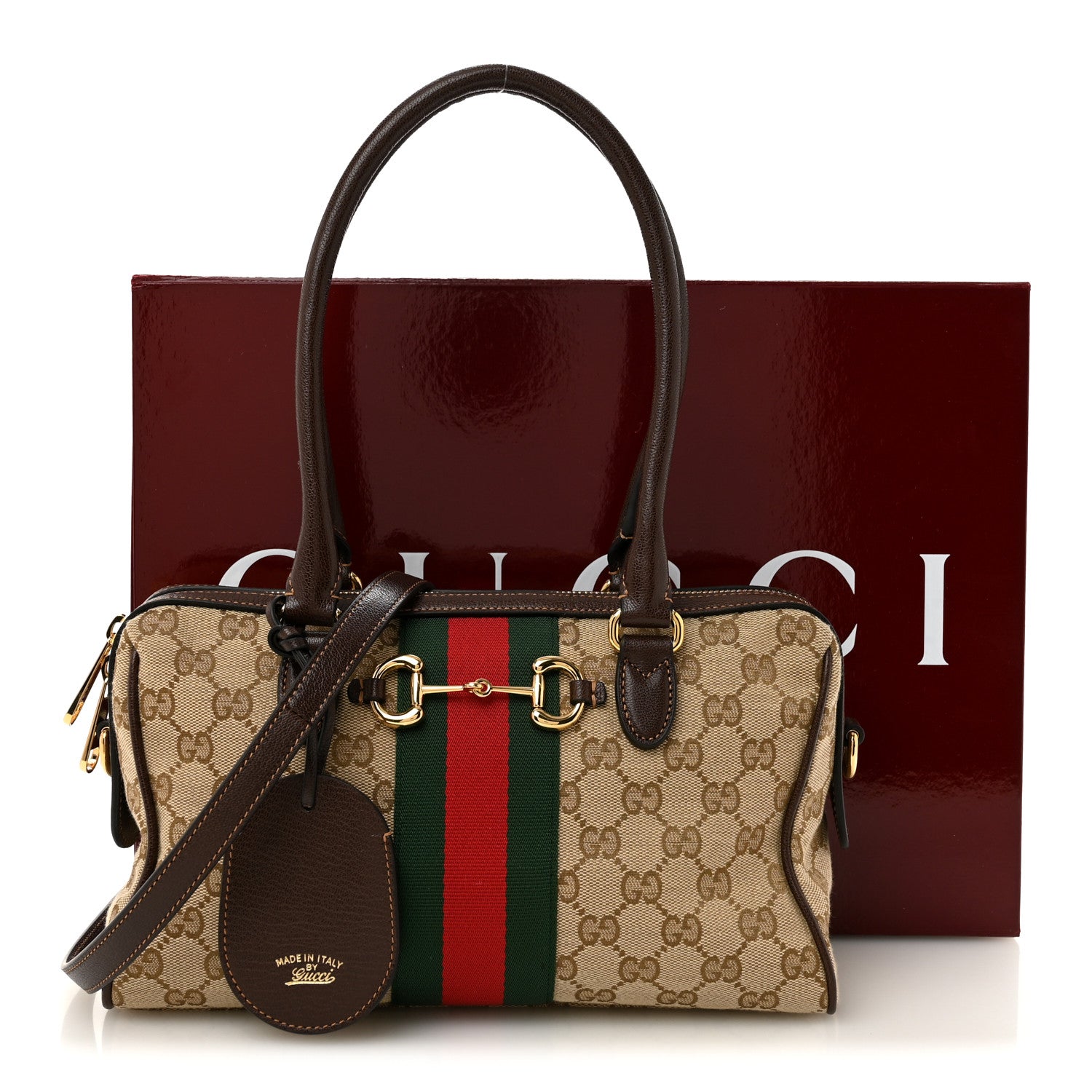 Gucci GG Monogram Web Medium Borsetto Boston Sand Brown 11 of 11